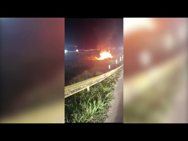 CAR DESTROYED BY FIRE ON VALLEY ROAD