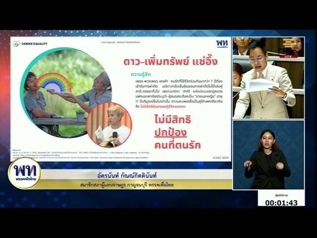 ⁣สส.อัครนันท์ กัณณ์กิตตินันท์ #เพื่อไทย อภิปรายสนับสนุนในร่าง กฎหมาย #สมรสเท่าเทียม