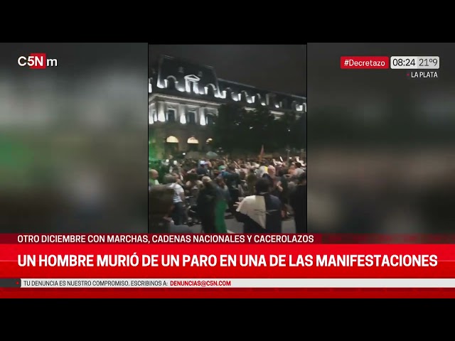 UN HOMBRE MURIÓ de un PARO CARDÍACO en una de las MANIFESTACIONES en LA PLATA