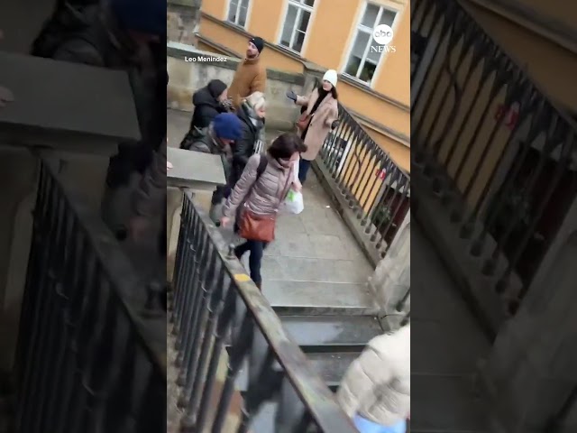 People flee area of shooting at Prague University