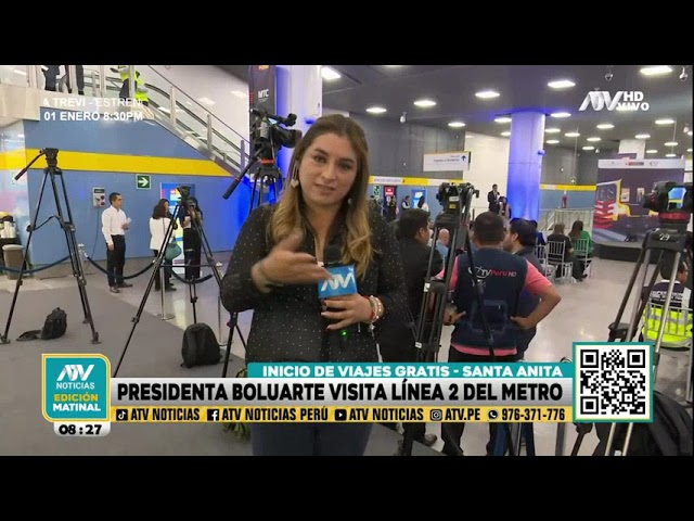 Presidenta Boluarte supervisa inicio de marcha blanca de la Línea 2 del Metro de Lima