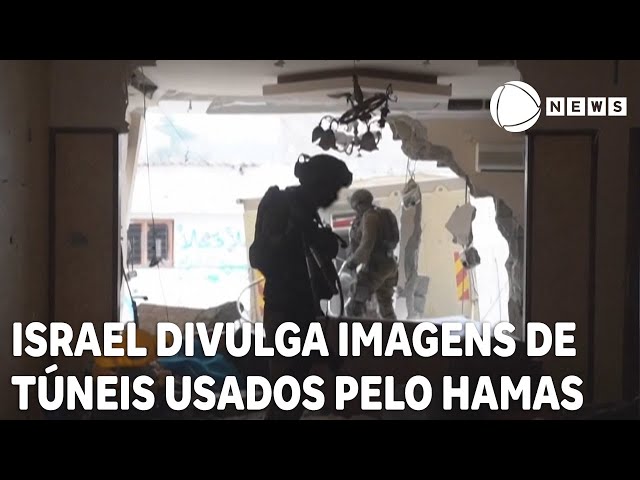 Israel divulga imagens de túneis usados pelo Hamas