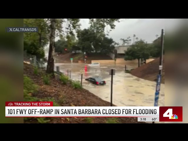 101 Freeway off-ramp closed in Santa Barbara due to flooding