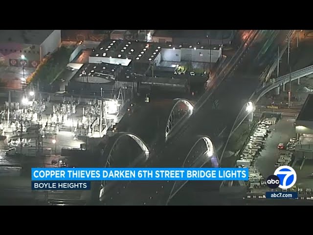 Portion of 6th Street Bridge goes dark after thieves steal copper wires