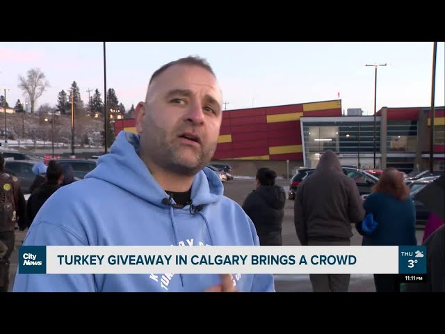 Turkey giveaway in Calgary brings a crowd