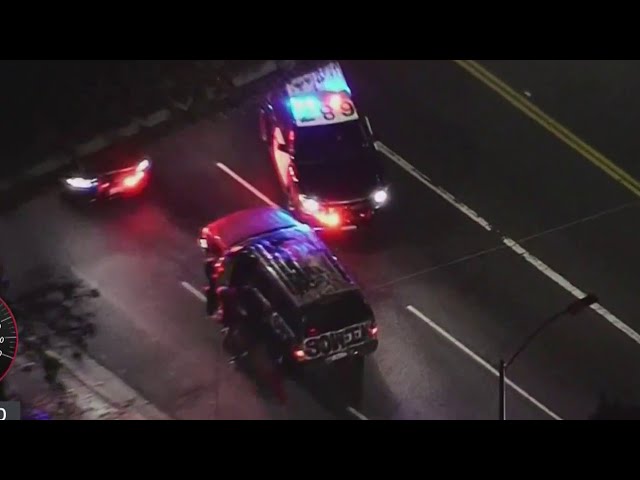 Pursuit ends with PIT maneuver in Tarzana