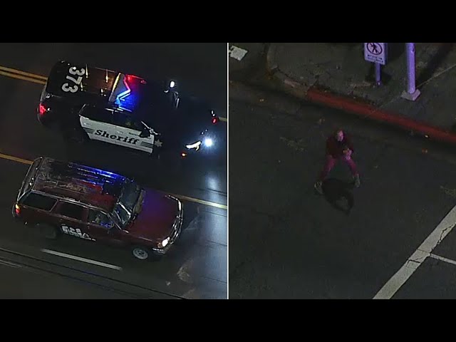 Chase: Man makes finger gun gesture after PIT maneuver ends SoCal pursuit