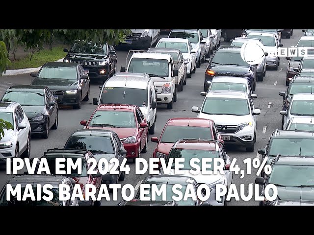 IPVA em 2024 deve ser 4,1% mais barato em São Paulo