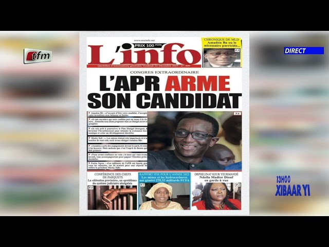 Revue de Presse du 22 Décembre 2023 présenté par Mamadou Mouhamed Ndiaye