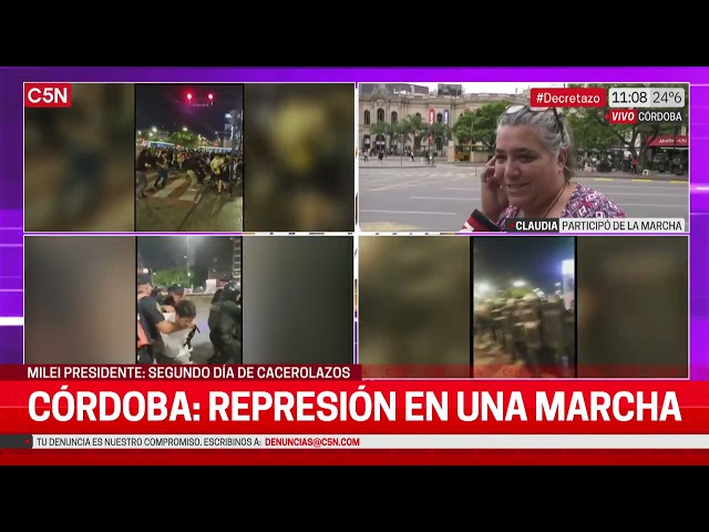 REPRESIÓN en una MARCHA en CÓRDOBA: HABLA una de las MANIFESTANTES