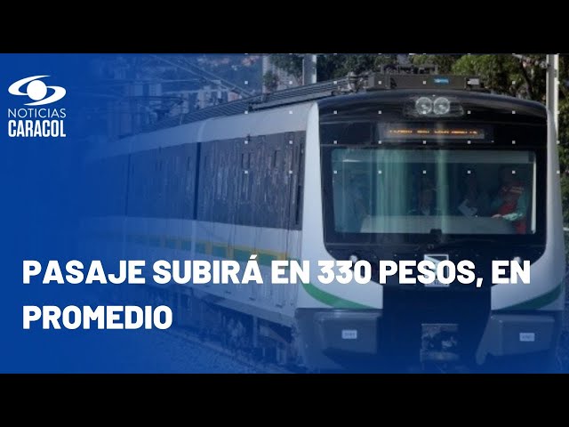 Tarifas del metro de Medellín suben en 2024