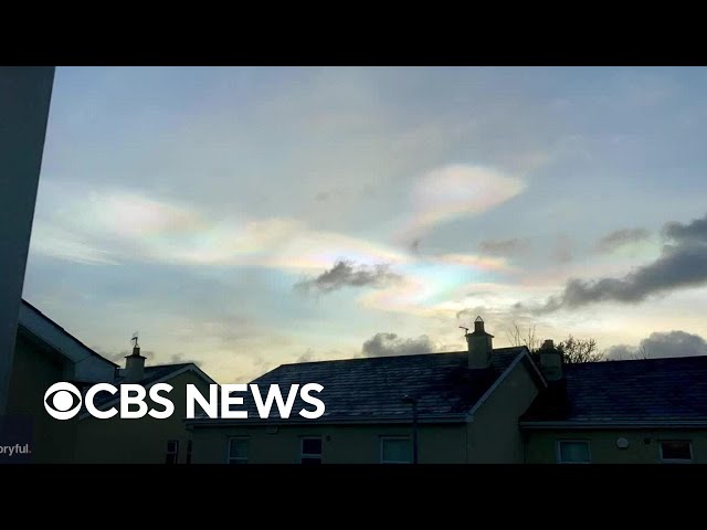 Rare "rainbow cloud" spotted over Dublin, Ireland