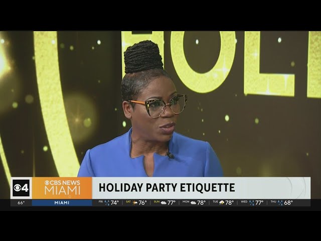 Etiquette expert Jackie Vernon-Thompson has tips for holiday parties