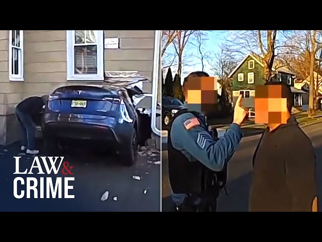 Bodycam: Man Slams Tesla into House, Accused of Driving Drunk