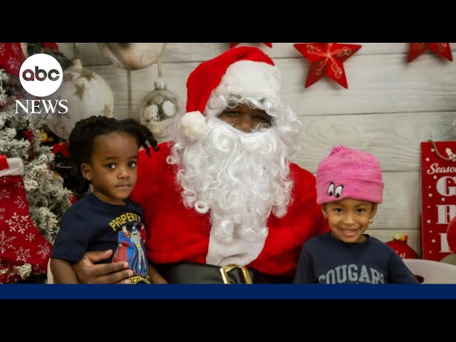 ABC News team member helping Santa as we count down to Christmas