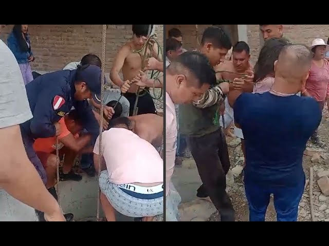 Trujillo: niña de 5 años es rescatada tras caer a un pozo de 8 metros de profundidad