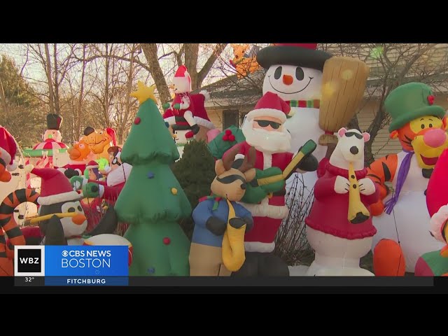 Peabody man creates massive display of inflatable Christmas decorations