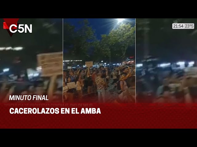 TERCER DÍA de PROTESTAS contra el DNU de MILEI