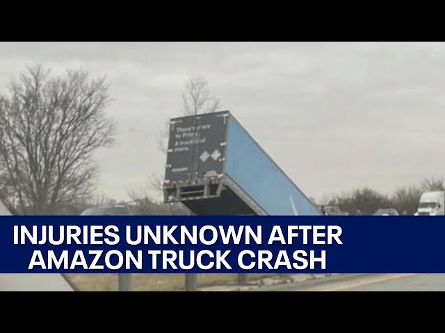 Amazon truck falls into Illinois creek