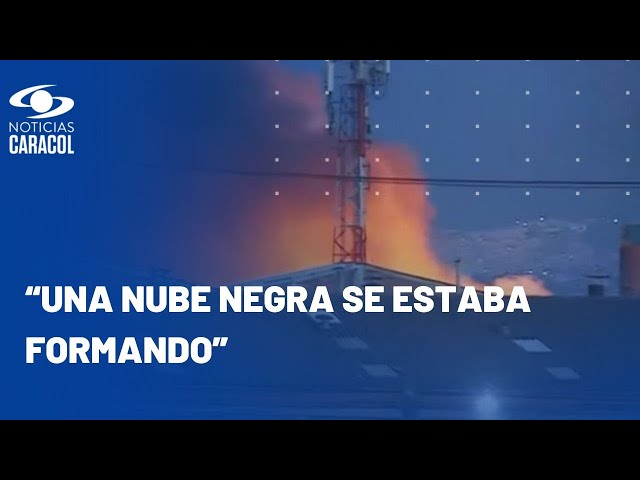 Voraz incendio en una fábrica en el sur de Bogotá