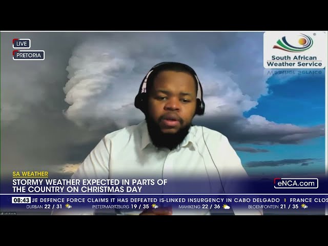 Stormy weather expected in parts of SA on Christmas Day