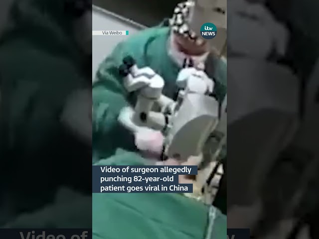 Video goes viral in China allegedly showing surgeon punching his patient #itvnews