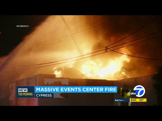 Large fire breaks out at event venue in Cypress Park, LAFD says