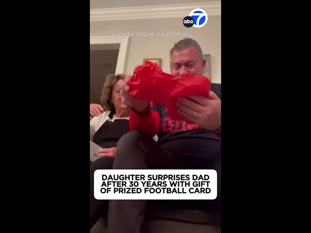 Daughter surprises dad with a prized football card