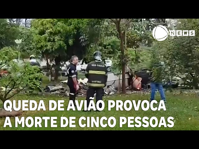 Queda de avião de pequeno porte provoca cinco mortes no interior de São Paulo