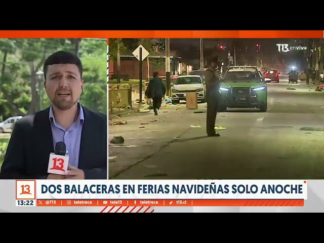 Dos balaceras en ferias navideñas en una noche en la RM: Un fallecido y seis heridos