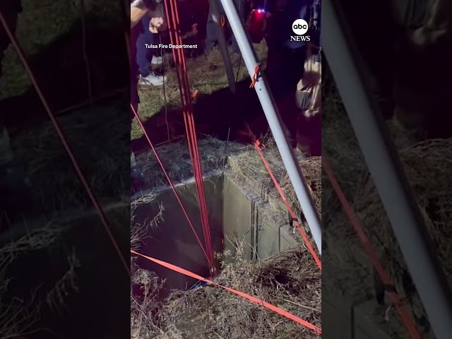 Firefighters rescue dog that fell into storm drain in Tulsa