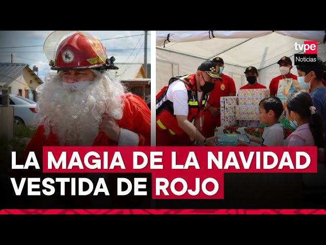 Bomberos realizan campaña navideña para los niños de Villa María del Triunfo