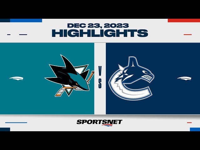 NHL Highlights | Sharks vs. Canucks - December 23, 2023