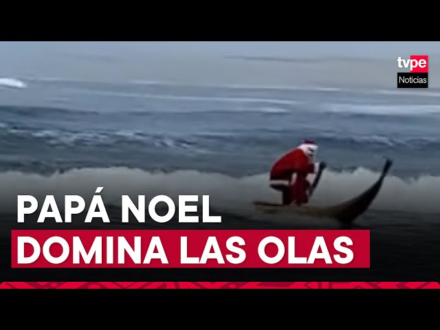 Trujillo: Papá Noel se sube a caballito de totora