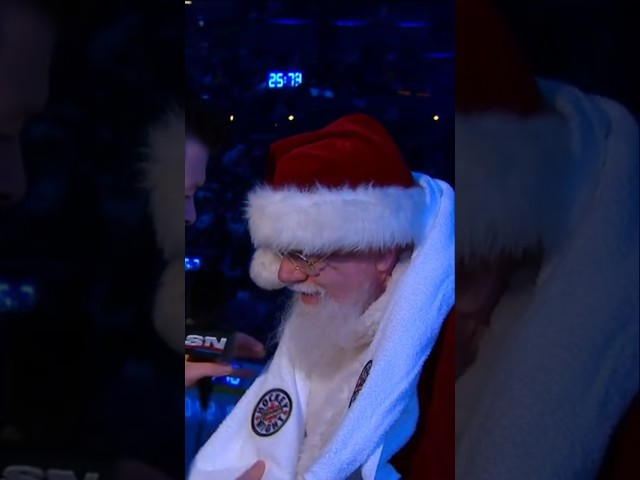 Santa Claus Pulled Up On Hockey Night 