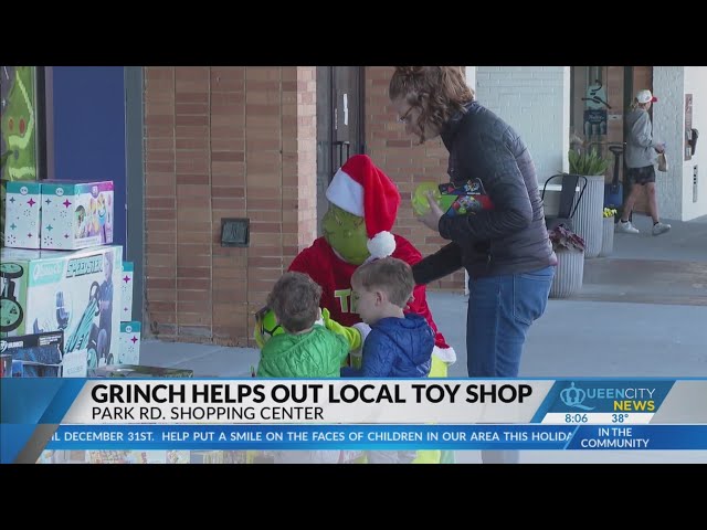 Grinch helps out local toy shop