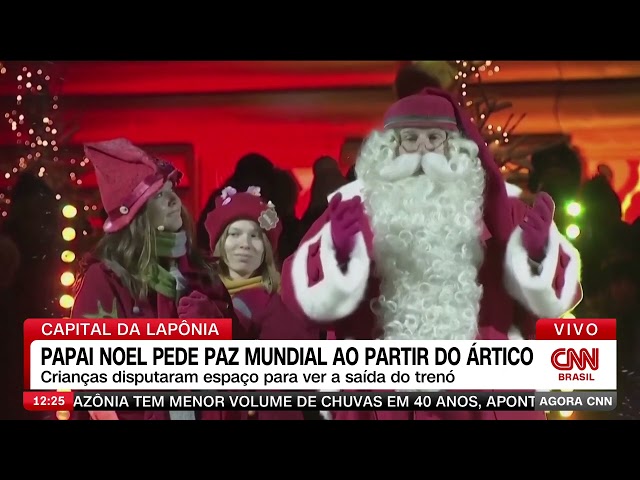 Papai Noel  parte  do Ártico e pede paz mundial em discurso | AGORA CNN