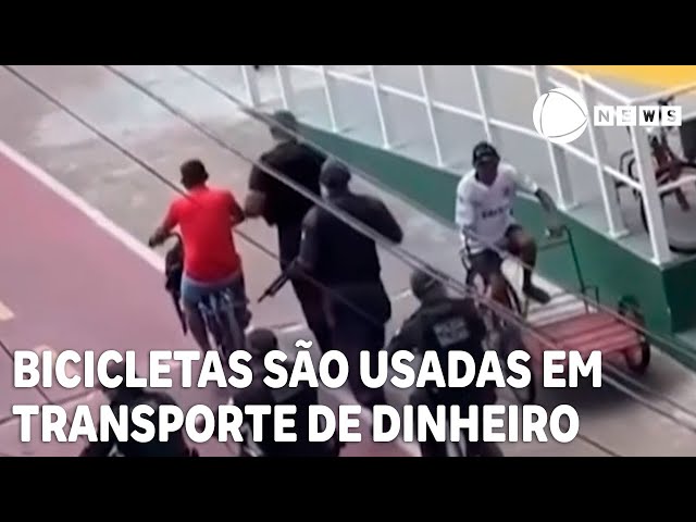 Cidades usam bicicleta para transportar dinheiro