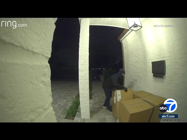 Masked thief steals large packages from Sherman Oaks porch