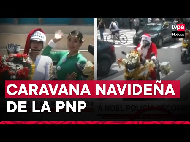 Caravana navideña de la policía de tránsito ofreció show navideño