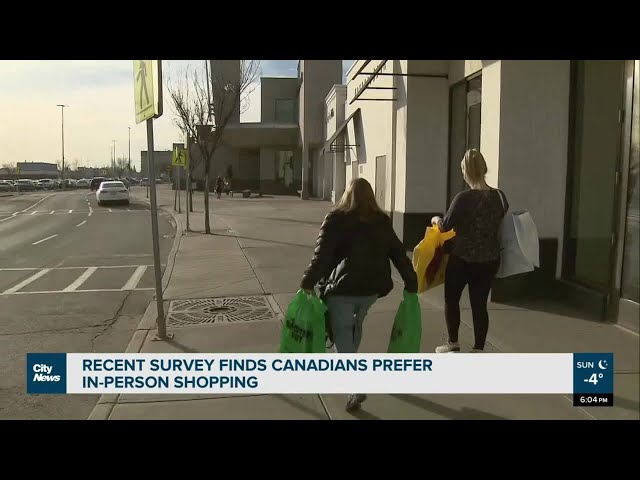 Recent survey finds Canadians prefer in-person shopping.