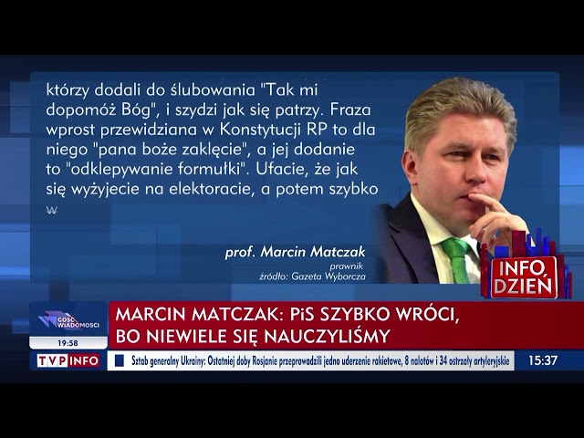 Marcin Matczak wieszczy rychły powrót PiS do władzy