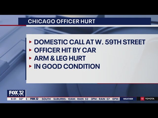 Chicago police officer injured after being struck by vehicle