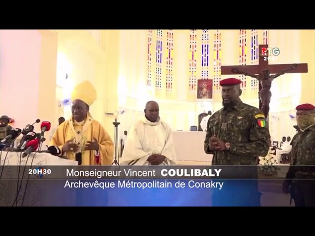 www.guineesud.com : Colonel Doumbouya sur le site sinistré, à la Cathédrale Ste-Marie et à Donka