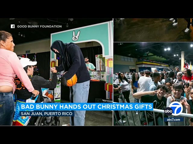 Bad Bunny surprises thousands of kids in Puerto Rico with Christmas gifts