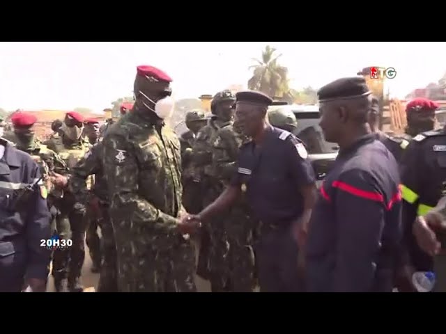 www.guineesud.com : Colonel Doumbouya sur le site sinistré, à la Cathédrale Ste-Marie et à Donka