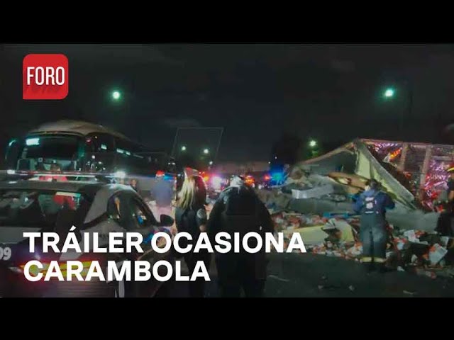 Conductor de tráiler pierde el control y provoca carambola en Tlalnepantla - En Una Hora