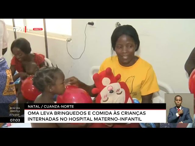 "Natal / Cuanza-Norte" OMA leva brinquedos e comida às crianças internadas no hospital mat