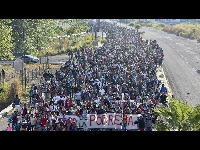 Migrant caravan in southern Mexico marks Christmas day by trudging onward