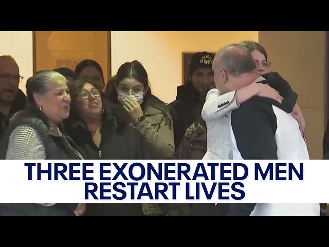 Three exonerated men receive new clothes to help restart lives